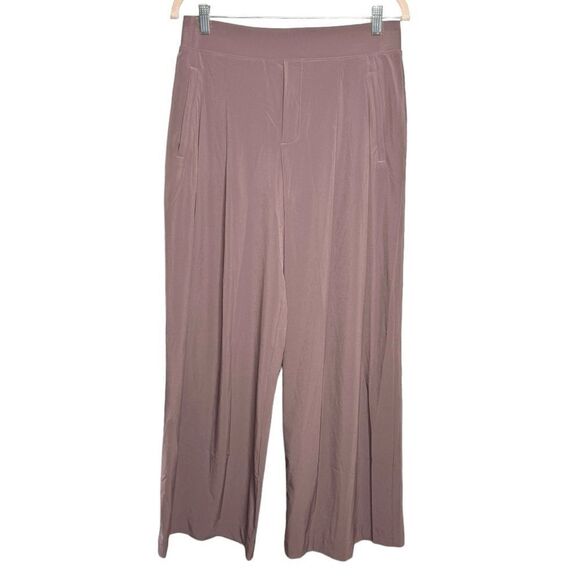 NEW Athleta purple pleated Brooklyn Heights wide leg pull on pants size 8 - Picture 1 of 9